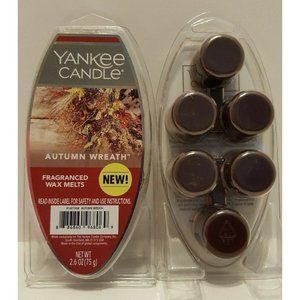 NEW Yankee Candle Autumn Wreath Fragranced wax melts 2.6 oz cubes Fresh Scent!!!
